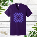 Simple Quilt Block Quilting T-Shirt by Goldie Lou s - Purple S